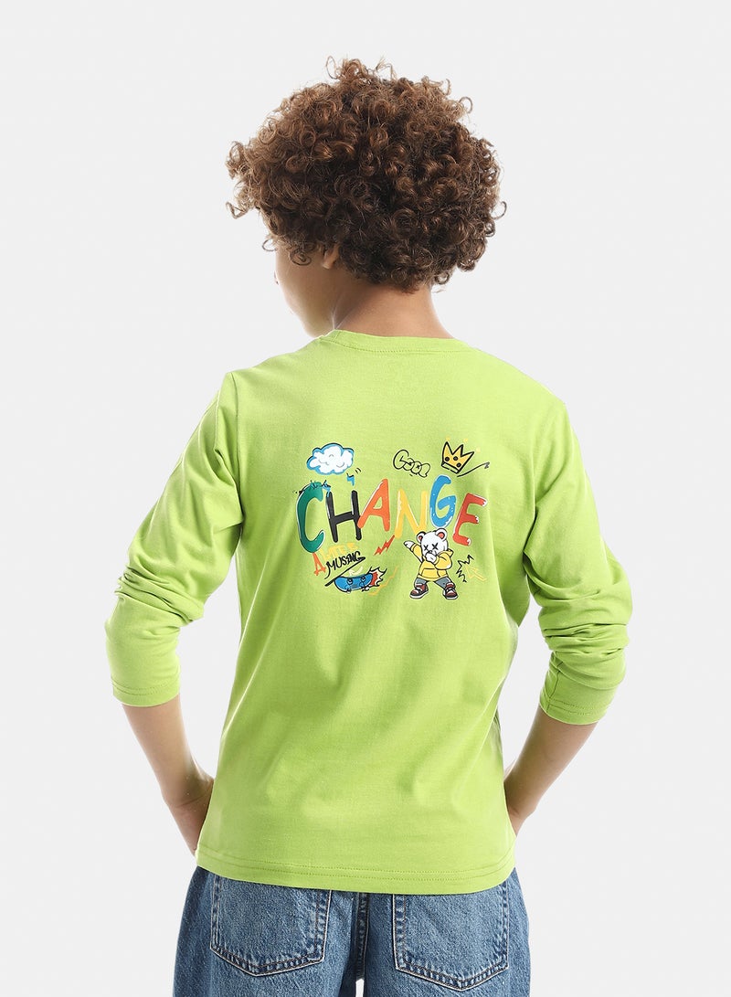 Andora Boys Printed Long-Sleeve Shirt_Lemon - Image 3